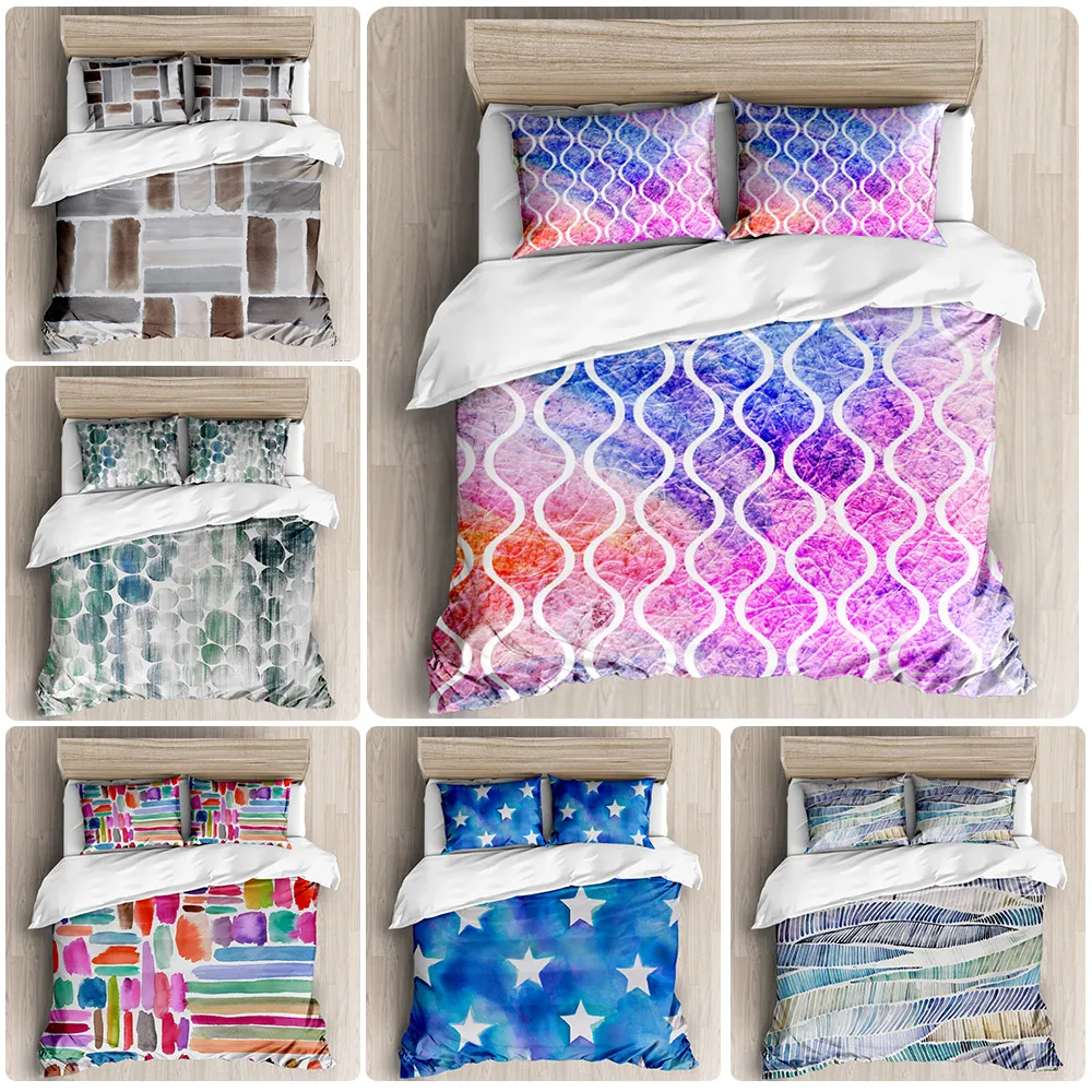 

Classic Ink Style Bedding 2/3 pcs Set 2020 New Arrival Wood Grain Pattern Simple Set Quilt Cover and Pillowcase