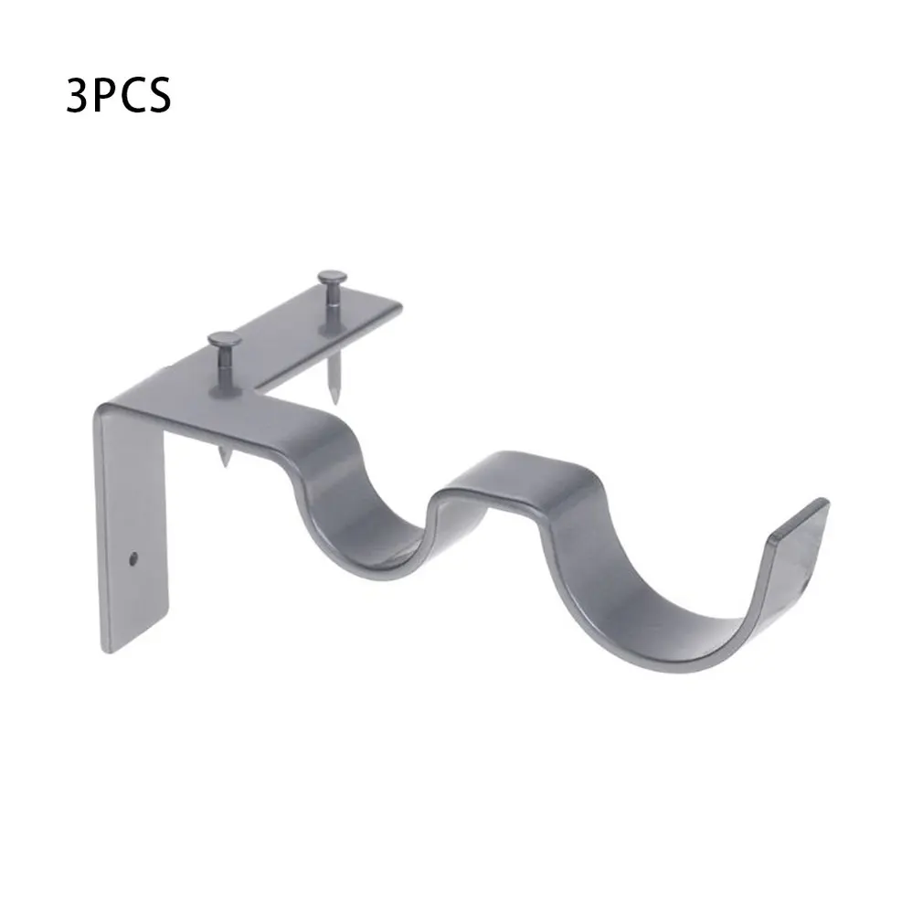3pcs silver Практичные кронштейны для карниза, крепкий держатель для карниза, аксессуары для дома - Цвет: 3pcs silver