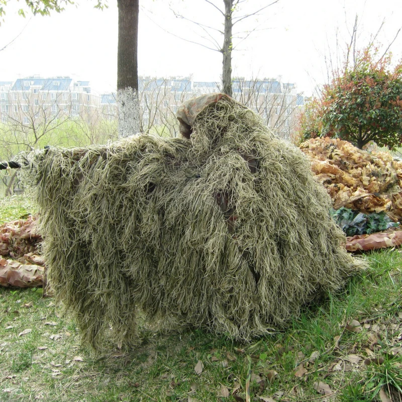 Открытый охотничий костюм Ghillie Одежда Ghillie Топ Мужской камуфляж охотничий костюм Gilley открытый джунгли охотничий плащ пончо