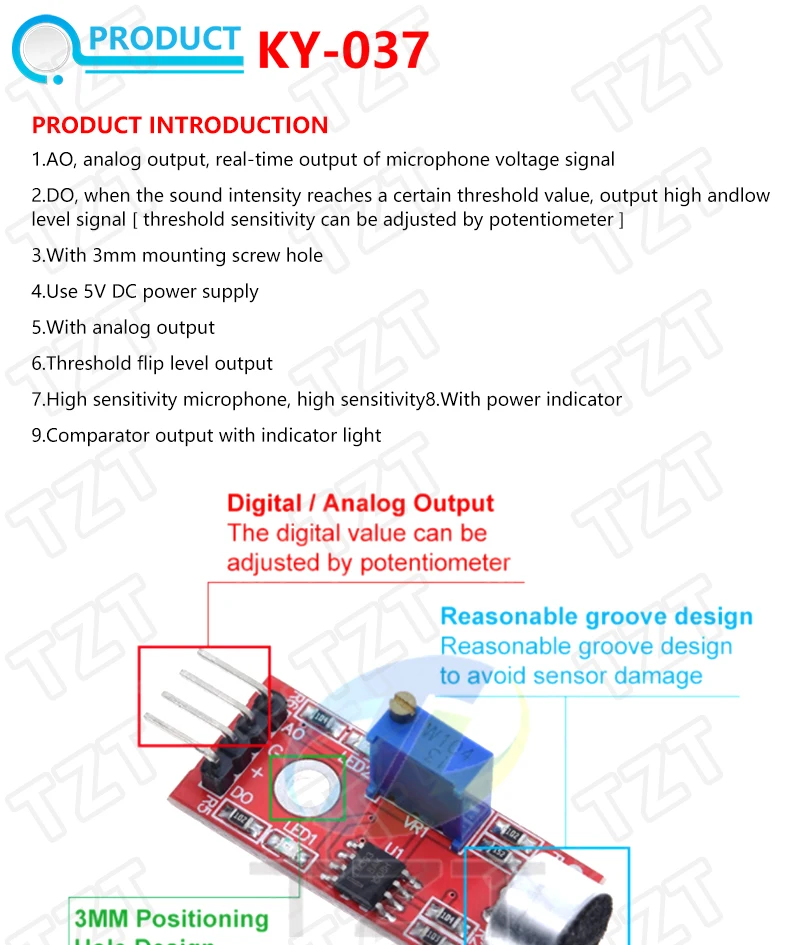 TZT Raspberry pi 2 3 die sensor modul paket HC-SR04 501 DHT11 DS3231 KY-008 Sound Regen Boden sensor für arduino kit – Detail 15