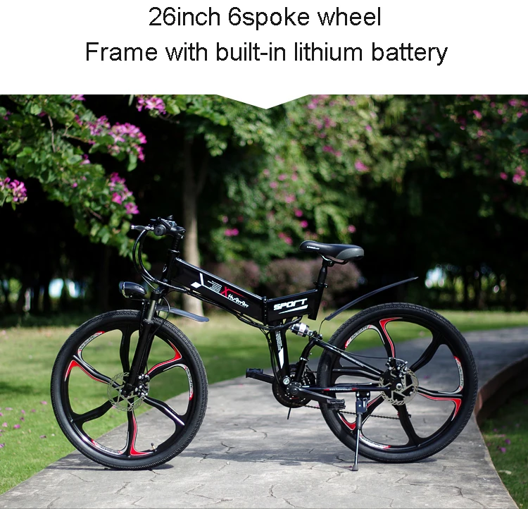 Clearance - 21 26 - Inch Folding Electric Bike Speed Mountain Bike 48v Lithium Mini Long Rang Ebike Battery Pack Adult Smart Lcd 29