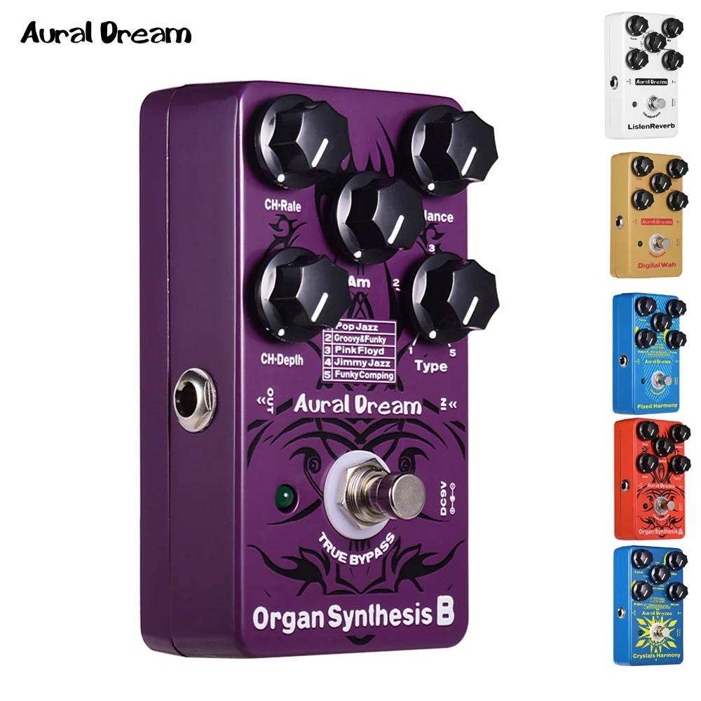 Aural Dream Organ Synthesis Guitar Effects Pedal with 6 Typs True Bypass Single for guitar accessories part | Спорт и развлечения