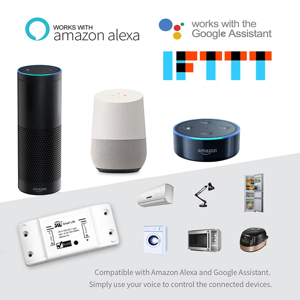 10 шт. DIY WiFi умный Светильник Универсальный таймер выключателя беспроводной пульт дистанционного управления работает с Alexa Google Home умный дом