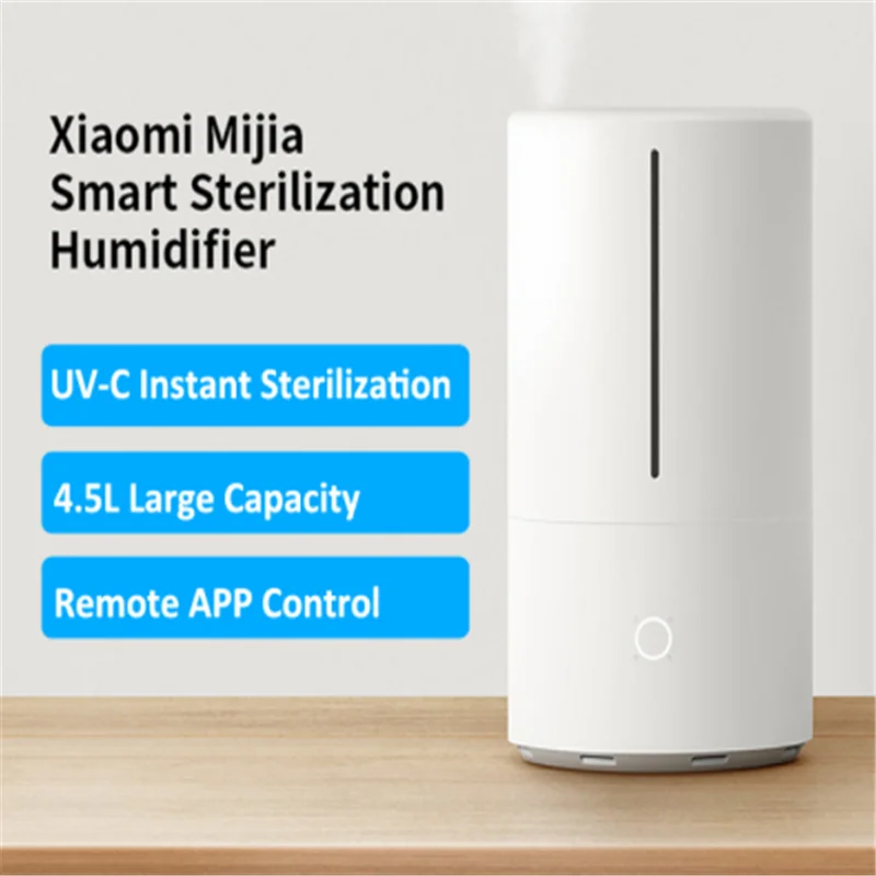 Новейший Xiaomi Mijia умный стерилизационный увлажнитель 4.5L большой емкости резервуар для воды UV-C мгновенной стерилизации поддержка управления приложением