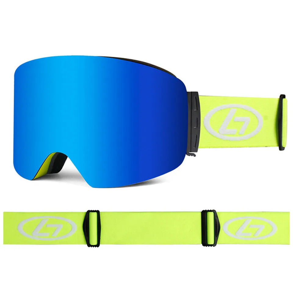 Мужские лыжные очки с зеркальным покрытием, двухслойные, противотуманные, снежные, для сноуборда, UV400, лыжные очки, мужские, для улицы, для альпинизма - Цвет: 7