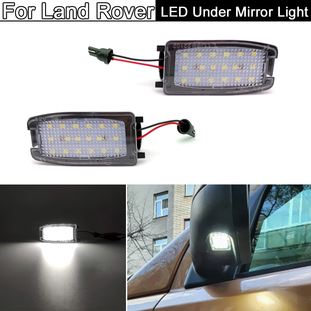 

2Pcs White LED Side Under Mirror Lamp Puddle Light For Land Rover Discovery LR2 LR3 LR4 Freelander 2 Range Rover Sport L322