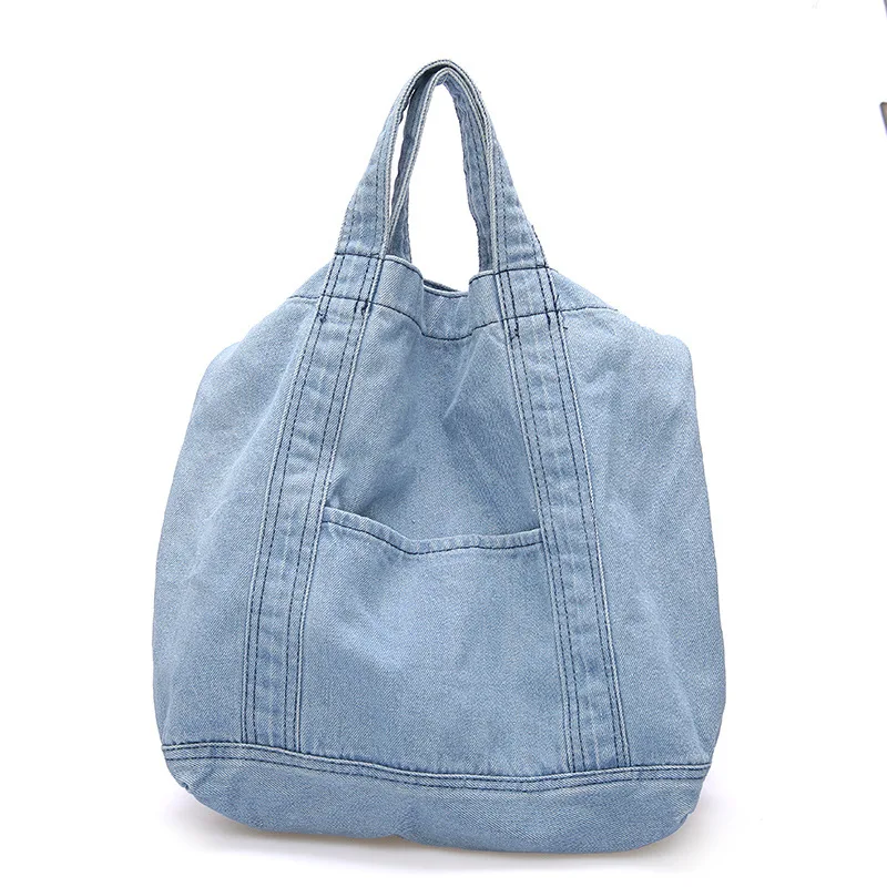 Сумки через плечо для женщин Новые горячие модные джинсовые сумки женские простые сумки на молнии сумки через плечо - Цвет: Sky Blue