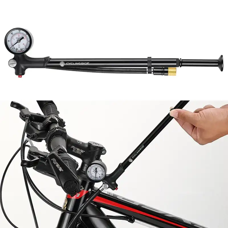 Bicycle Manual Light Front Fork Shock Absorber Rear Pump With Tire Pressure Gauge Mini Portable Retractable Bike Pump Dropship Bicycle Pumps Aliexpress