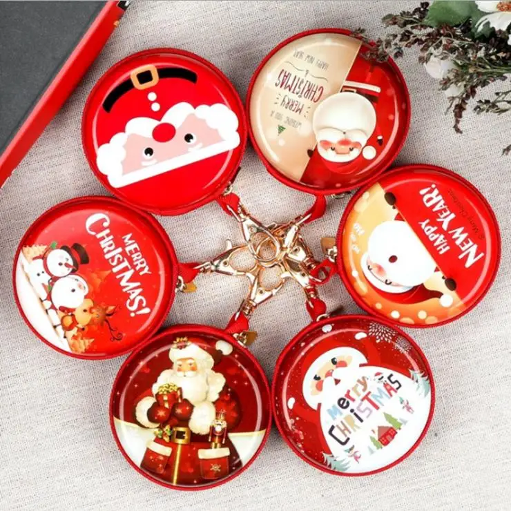discount  DIY Toys Christmas Gift Round Storage Box Toys For Children Toy with metal button Coin Purse Christ