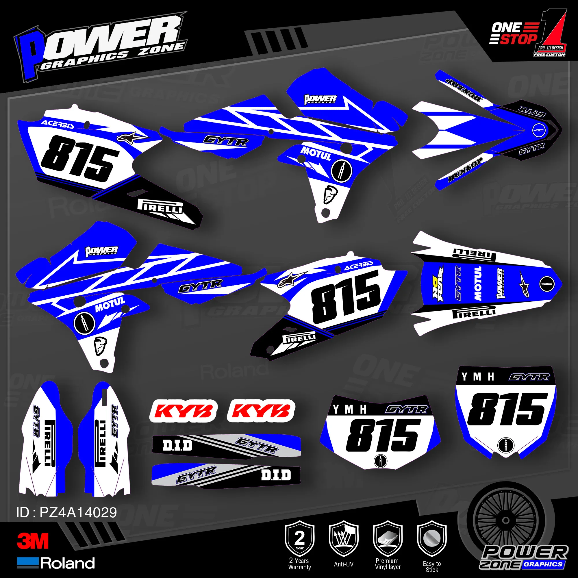 PowerZone пользовательские команды графики фоны наклейки 3 М Набор для YAMAHA 14 18 YZ250F 15