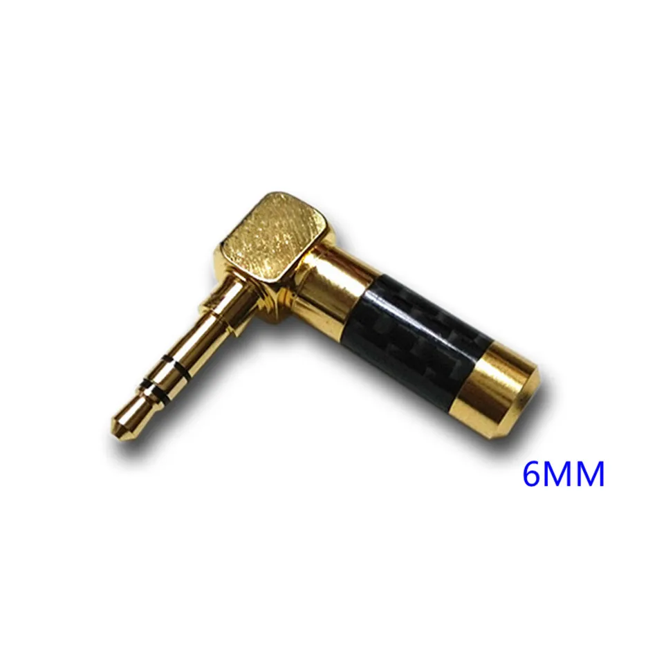 90 Elbowt Black 6mm Вспомогательный конвертер 3,5 мм Джек аудио разъем позолоченный локоть наушниковые затычки в переменного тока 3-полюсный стерео DIY наушники Adapter4mm - Цвет: 90 Elbowt Black 6mm