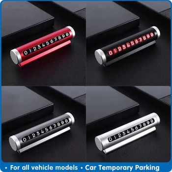 

Car Temporary Parking Card Rotate Phone Number Plate Car-styling Goods Aluminum Stickers Universal Park Stop in Auto Accessories