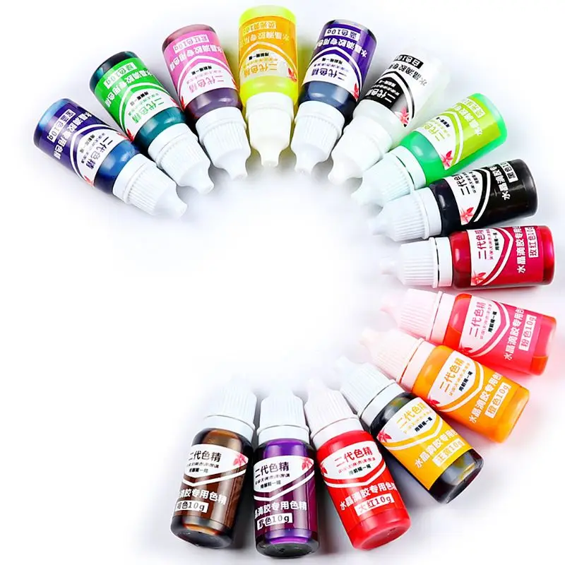

15 Pcs/set DIY Handmade Jewelry Crafts Making Coloring Pigment UV Crystal Glue Gel Oily Solid Color Resin Dye M76D