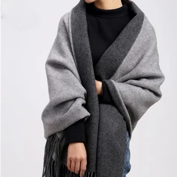 

100% Pure Wool Scarf for Women Winter Scarf Luxury Brand 2020 Thicken Wool Warm Shawls and Wraps for Women Pashmina Poncho Stole