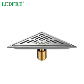 

LEDFRE Stainless steel shower triangle floor drain bathroom drainage drain cover siphon black channel drain
