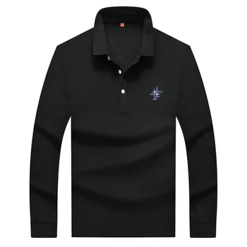 

Autumn Men Long Sleeve T Shirt Polo Shirt Solid Color Plus Fat plus Size Men's Wear Loose Young And Middle-aged Fat Man
