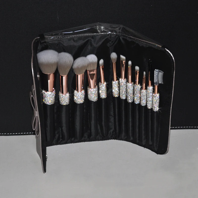 High-end Shiny Diamond 12 Makeup Brush Set Loose Powder Eye Shadow Brush Makeup Professional Full Set Tools Cosmetic Storage Box 5