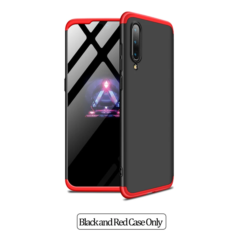 3-in-1 Armor Case For Mi9T Xiaomi Mi 9 SE Hard Plastic Anti-Shock Bumper Case Xiaomi-Mi-9T Full Cover xiaomi mi9 se Case+ Glass - Цвет: Black Red Case Only