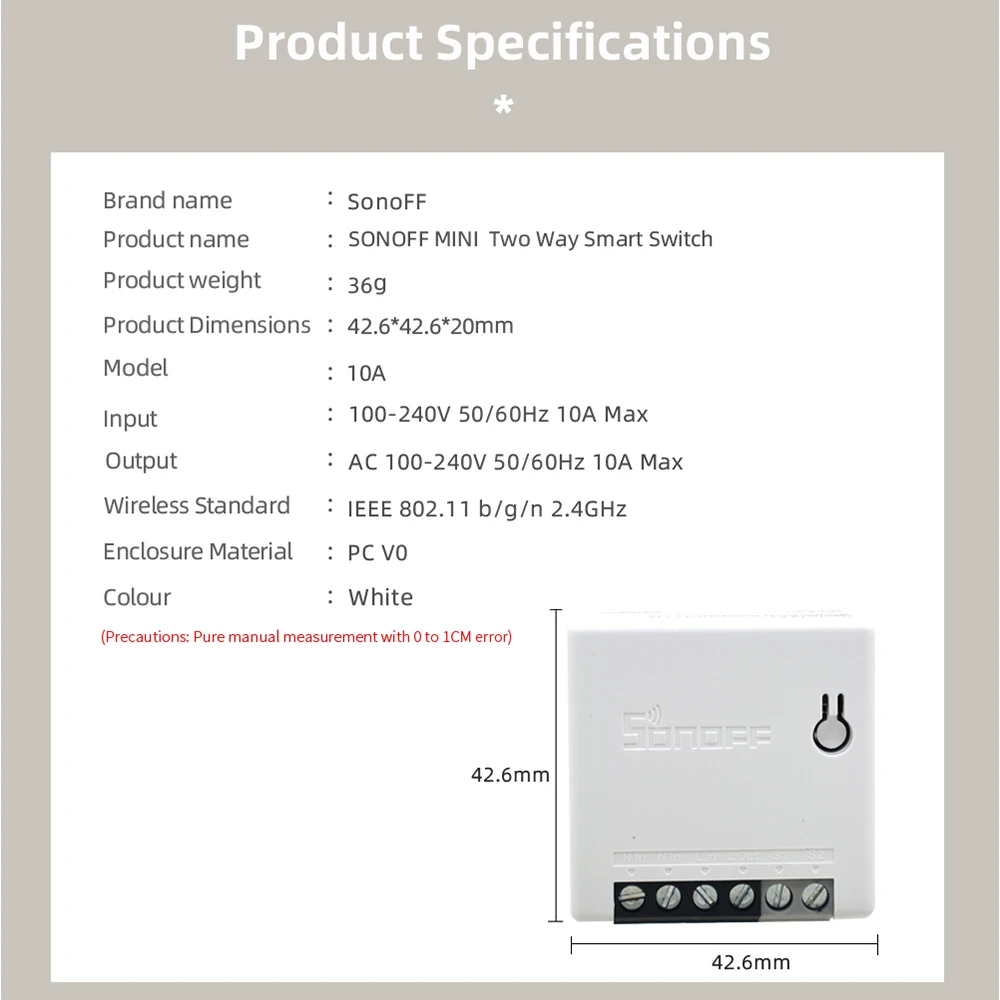 SONOFF DUALR3 WIFI Smart DIY MINI Switch Dual Relay Module Two Way Power  Measure