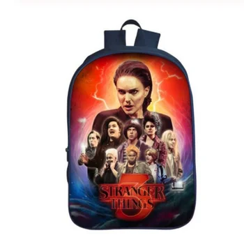 

Mochila stranger things Backpack for Boys Girls School Bags Kids 3D Anime Pattern BookBag Kids School Bag Pack