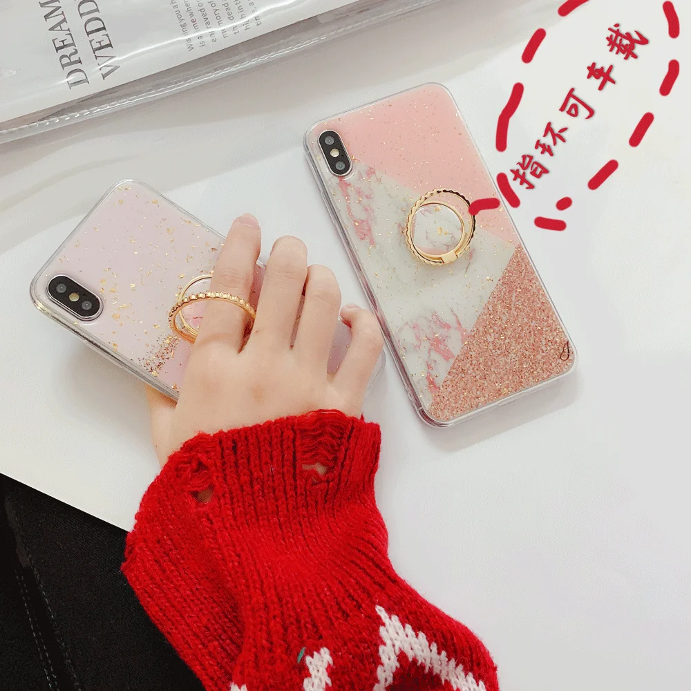 Чехол с геометрическим мрамором для IPhone X XS Max блестящий золотой чехол из фольги 8 7