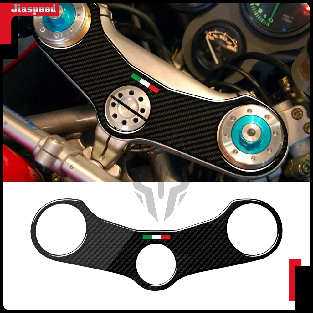 

Carbon-look Motorcycle Triple Top Three Tree Upper Clamp Front Yoke Protector Sticker Pad For Ducati 748/916/996/998/1199/1299