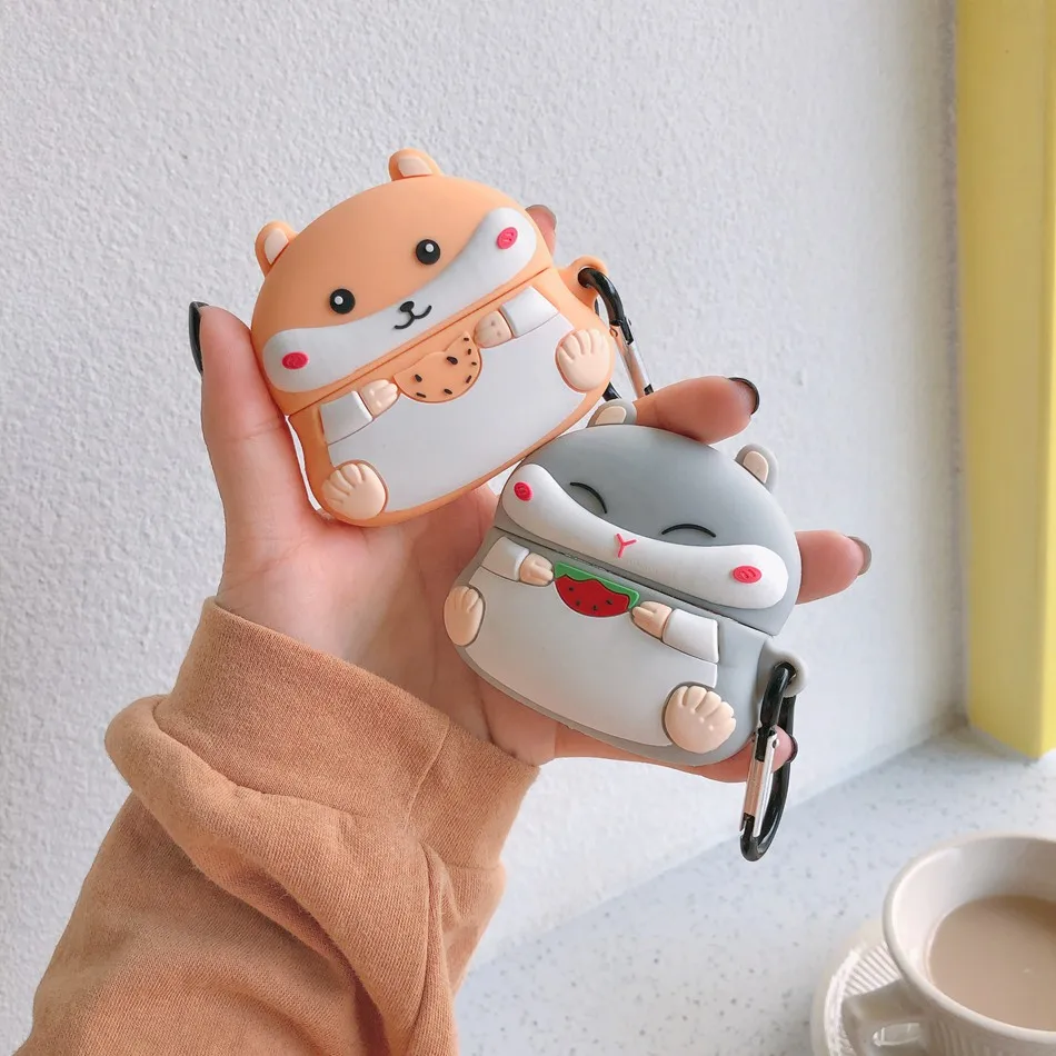 3D чехол для наушников Airpods Pro силиконовый с милой мышкой медведем Apple Air pods 3 Чехол