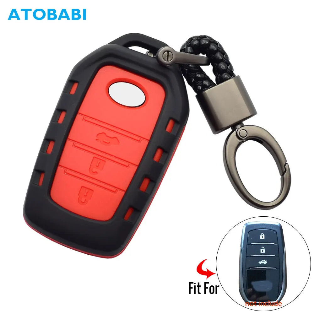 Plastic Car Key Case For Toyota Corolla Crown Camry RAV4 Highlander 3 Buttons ABS+Silicone