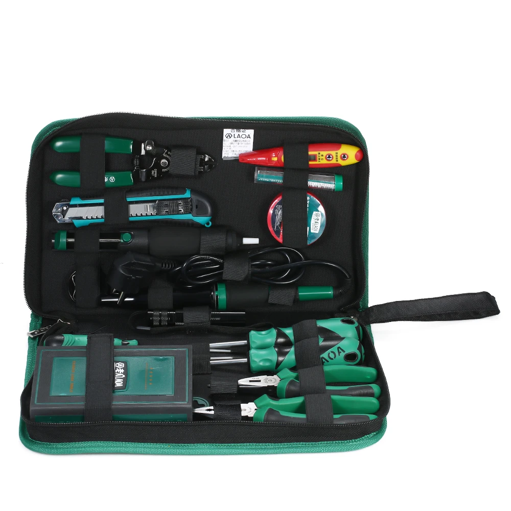 

LAOA LA101353 53PCS Telecommunications Repair Tool Set Electric Soldering Iron Screwdriver Kit Utility Knife Pliers Handle Tool