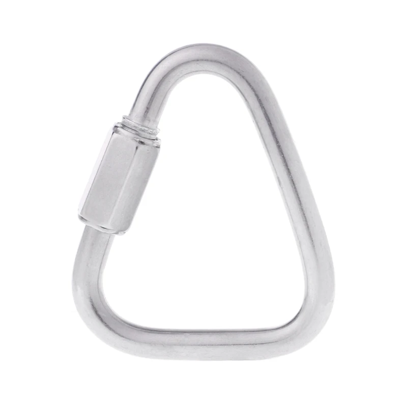

304 Stainless Steel Screw Lock Triangle Carabiner Climbing Gear Safety Snap Hook M7DC