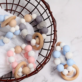 

1pc For Pacifier Clip Pacifier Chain Without Bisphenol A Musical Opera Silica Gum Bead Baby Bed Suspended Pacifier baby toys