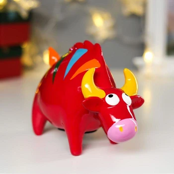 

Piggy bank polyresin "Bull with Mohawk red, 5 х8х15,4 cm 4847529