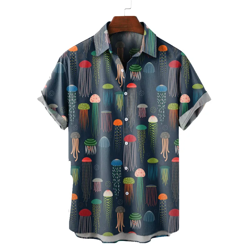 Chemise Homme Reel Legends, Manches Courtes, Drapeau Américain Et Poissons - Taille 2XL, Bleu Marine Délavé