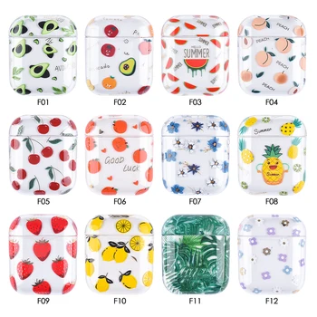 

Cute Fruit Pattern Case Charging Box For Apple Airpods 1 2 Protective Cover Accessories Hard PC Case For Apple Airpod 1 2