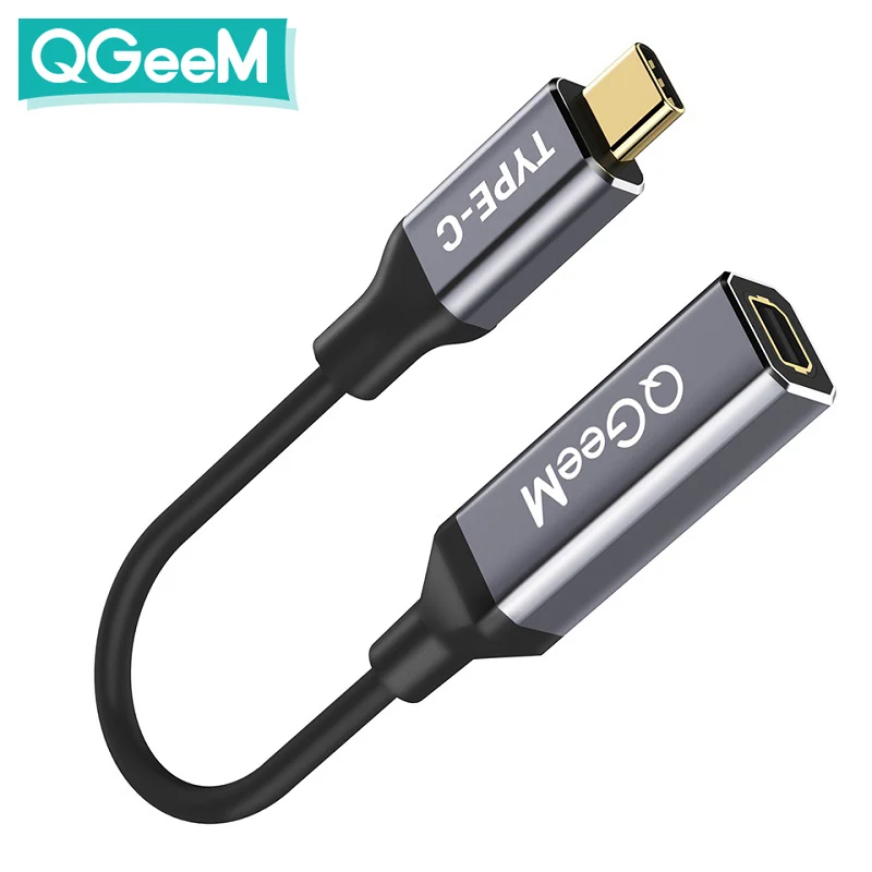 Кабель переходник QGeeM с USB Type C 3 1 на Mini DP Female 4K 60HZ HDTV для Macbook HuaWei Mate 10 Samsung S8|Кабели VGA|