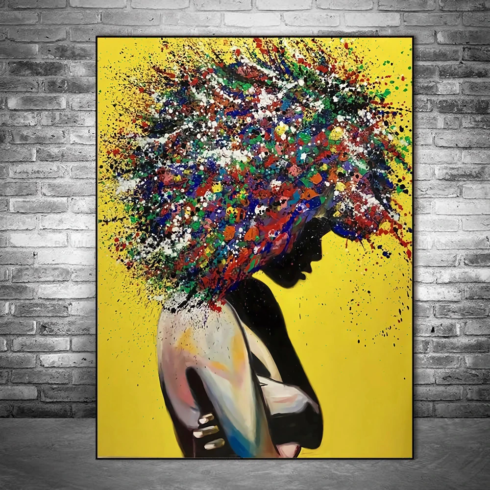 Graffiti Art Abstract African Girl Wall Art Canvas Painting Posters And Prints Street Art Black Girl Wall Pictures Home Decor Painting Calligraphy Aliexpress