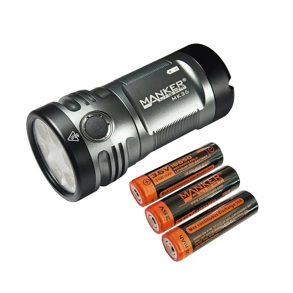Светодиодный фонарик Manker MK36 12 000 лм 6x CREE XHP50.2 LUMINUS 3x3100 мА · ч с высокой разгрузкой 30