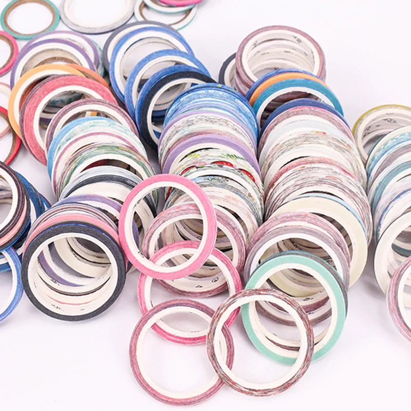 100 рулонов лента Washi Фольга золотые узкие декоративная изоляционная Скрапбукинг Washi ленты DIY Руководство изоляционная лента