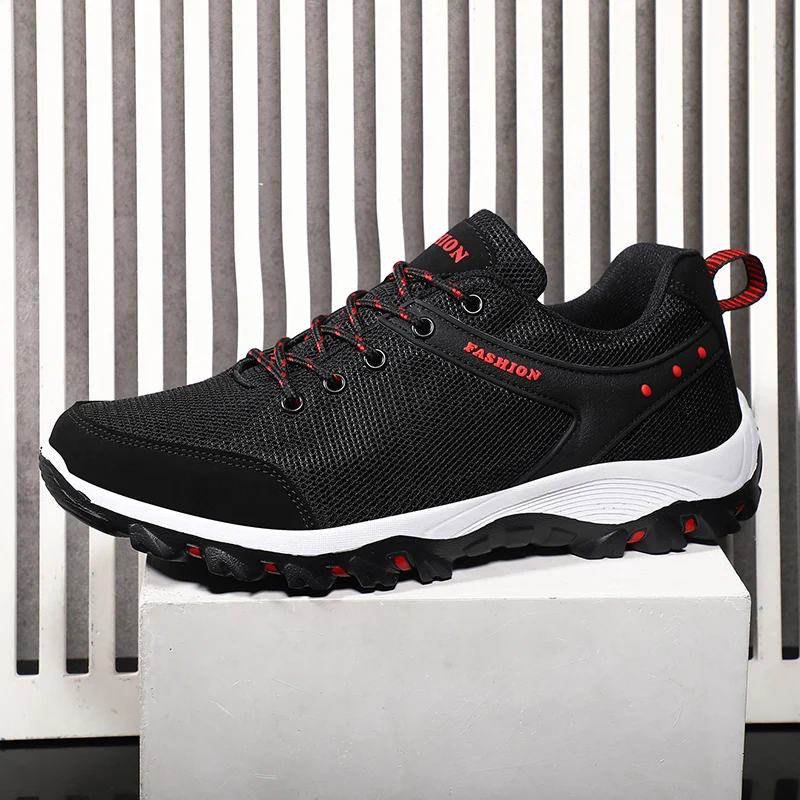 Кроссовки мужские сетчатые на шнуровке легкие дышащие повседневная обувь для