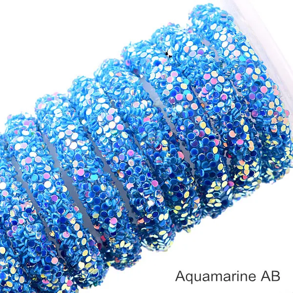 Aquamarine AB 1 ярд, 6 мм, стразы из смолы, много цветов, шнурок, стразы, ювелирные изделия, аксессуары для свадебного платья, пояс B3831 - Цвет: Aquamarine AB