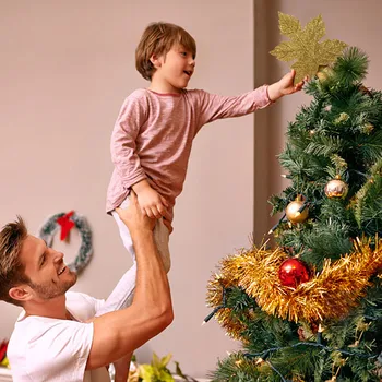 

Indoor Rotating Magic Christmas Tree Topper Home Decor Glitter Leaf Gift Holiday Ornament Night Light With LED Snow Projector