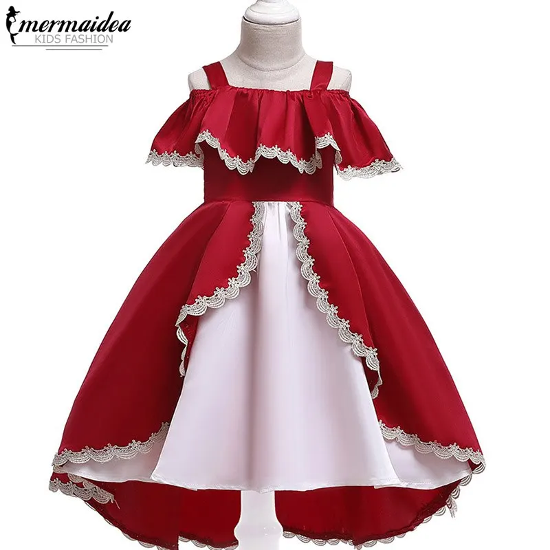 Vestido/платье для маленьких девочек на одно плечо; элегантное платье; Детские платья для девочек; Одежда для девочек; платье принцессы; Вечерние платья на свадьбу; подарок