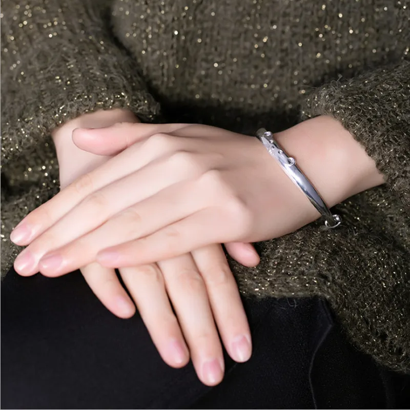 1Piece Adult Bangle Uglyless ювелирные изделия для родителей и детей, 1 пара, детские серебряные браслеты, 1 шт., браслеты пуш-ап для мам, одноцветные, 999 серебро, мышь, крыса, животные, Bijoux K56 - Цвет камня: 1Piece Adult Bangle