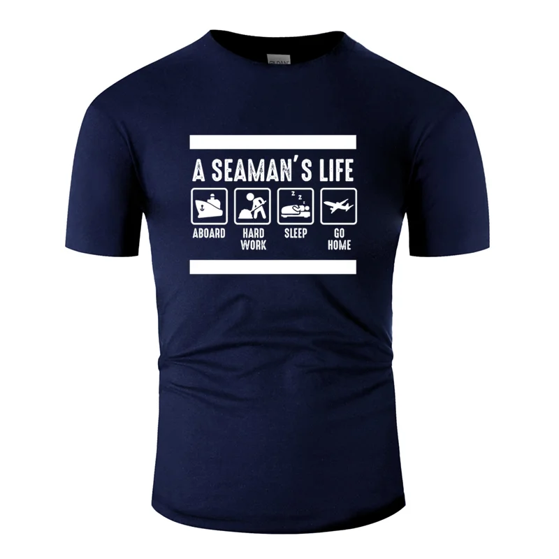Men-Navy Blue Принт супер моряк жизнь капитан nautic океан море футболка винтажная одежда футболка Harajuku большой размер S~ 5xl - Цвет: Men-Navy Blue