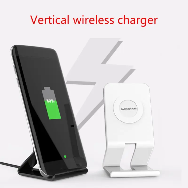 1Set 10W Fast Wireless Charger Qi-Certified Charging Stand Desktop Phone Holder X6HA