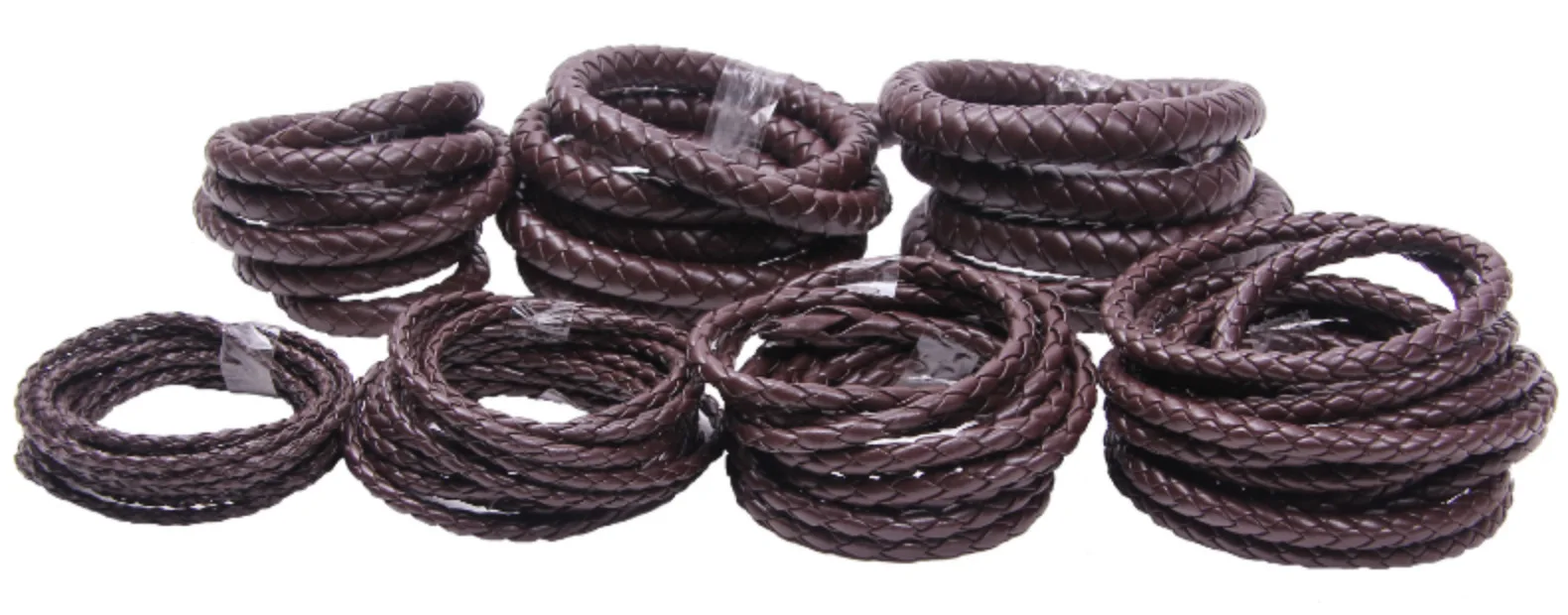 2-5meter Black Brown Braided PU Leather Cord 3 4 5 6 8 10 12 mm Round Leather Strap Rope Strings for DIY Bracelet Jewelry Making