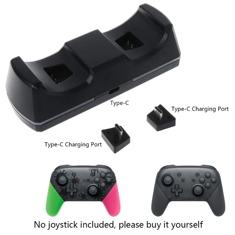 Двойная зарядная док-станция для Nintendo Switch Pro игровая ручка контроллер зарядное устройство Подставка с кабелем для передачи данных Аксессуары