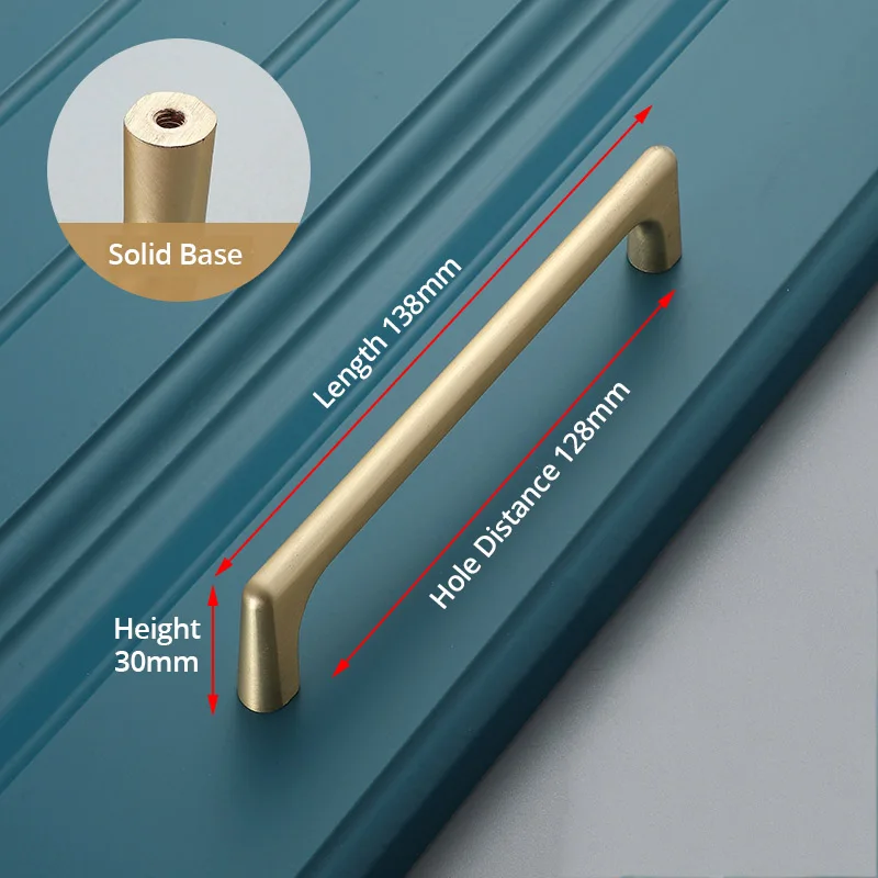 Brushed Copper 128mm Современный минималистичный цинковый сплав черная длинная ручка кухонный шкаф выдвижной ящик шкафа Ручка мебель - Цвет: Brushed Copper 128mm