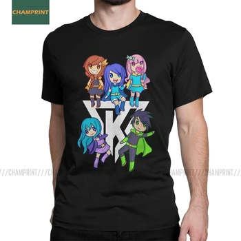 

Men T-Shirts Funneh And The Krew Cotton Tee Shirt Short Sleeve Girl Frenzy Cake Youtube Game T Shirts O Neck Tops Graphic