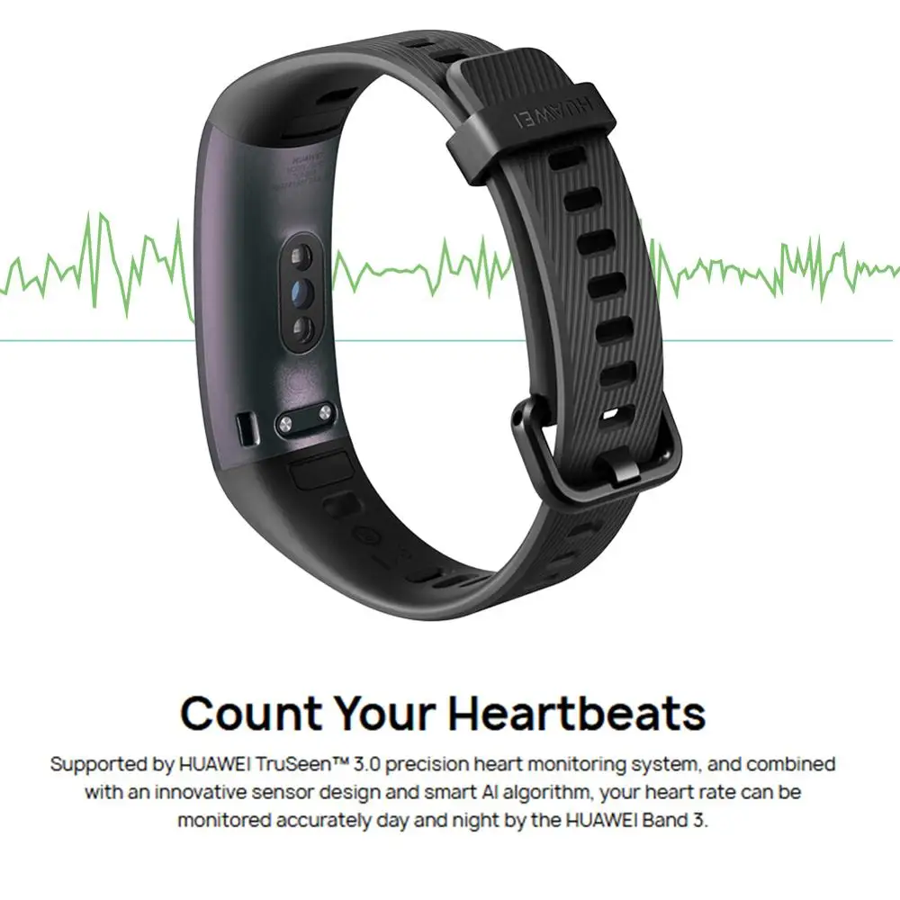 Смарт-браслет huawei Band 3, металлический фитнес-браслет, сенсорный экран, датчик сердечного ритма, спортивный умный Браслет